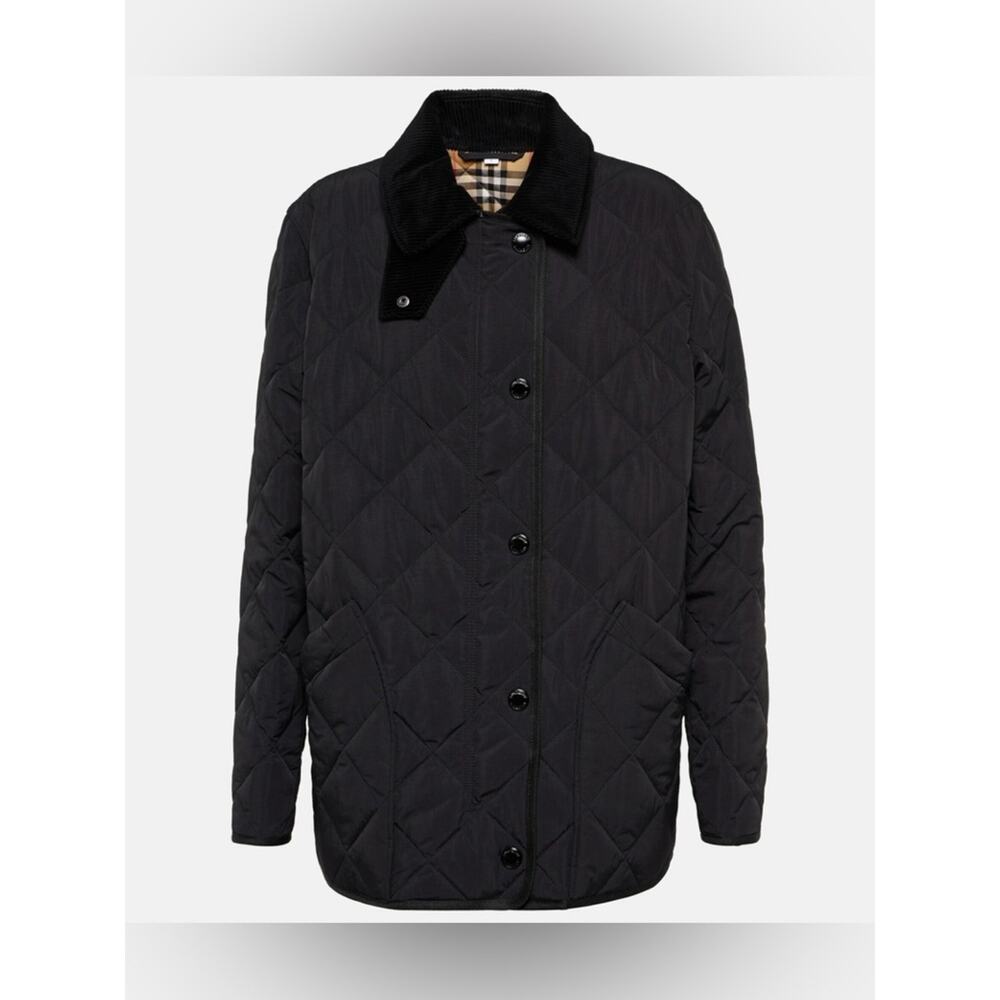 Burberry Black Quilted Barn Jacket Size Small - Picture 2 of 10